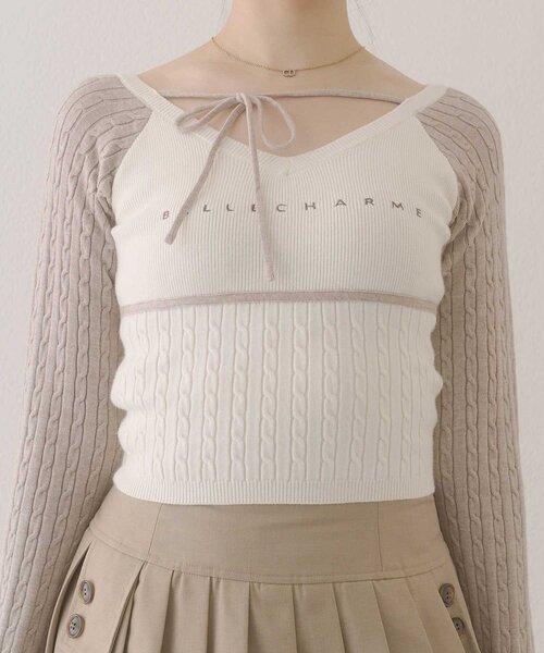 Belle Charme(ベルシャルム)の「【Belle Charme】Color Block Raglan Knit(ニット/セーター・レディース・ブラック/ピンク/ベージュ・FREE)」の21枚目の写真
