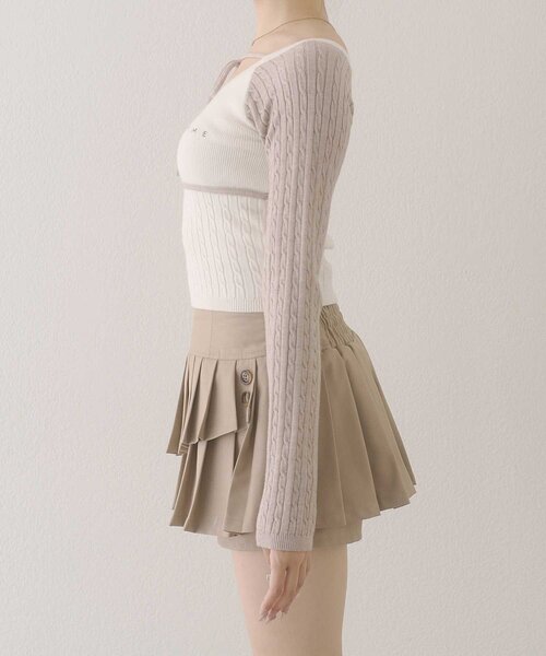 Belle Charme(ベルシャルム)の「【Belle Charme】Color Block Raglan Knit(ニット/セーター・レディース・ブラック/ピンク/ベージュ・FREE)」の5枚目の写真