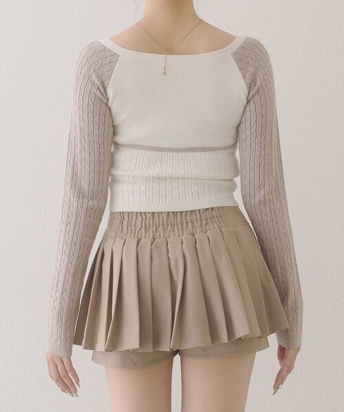 Belle Charme(ベルシャルム)の「【Belle Charme】Color Block Raglan Knit(ニット/セーター・レディース・ブラック/ピンク/ベージュ・FREE)」の6枚目の写真