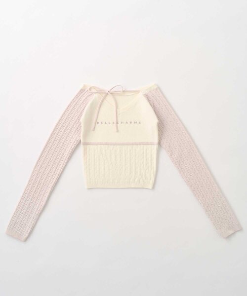 Belle Charme(ベルシャルム)の「【Belle Charme】Color Block Raglan Knit(ニット/セーター・レディース・ブラック/ピンク/ベージュ・FREE)」の14枚目の写真