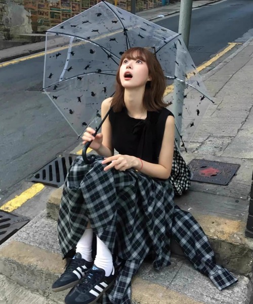 FREE STYLISTS(フリー スタイリスト)の「リボンタイ ニット スタイルアップ ノースリーブ トップス(Tシャツ/カットソー・レディース・ブラック・M)」の6枚目の写真