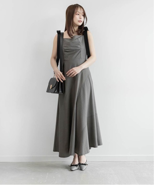 RANDA（ランダ）の「ドレープアシンメトリーワンピース（ワンピース・レディース・ベージュ/ブラウン/ブラック・0/1）」の16枚目の写真