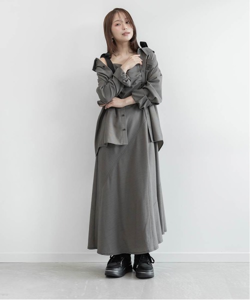 RANDA（ランダ）の「ドレープアシンメトリーワンピース（ワンピース・レディース・ベージュ/ブラウン/ブラック・0/1）」の17枚目の写真