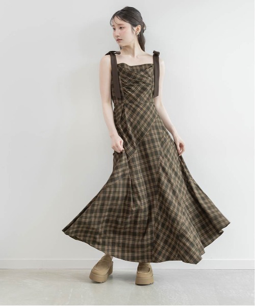 RANDA（ランダ）の「ドレープアシンメトリーワンピース（ワンピース・レディース・ベージュ/ブラウン/ブラック・0/1）」の10枚目の写真