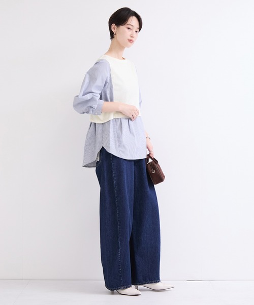 le cercle ADAM ET ROPE'(ルセルクルアダムエロペ)の「ドッキングシャツ(シャツ/ブラウス・レディース・ベージュ/ホワイト系その他/ブラック系その他2・FREE)」の7枚目の写真