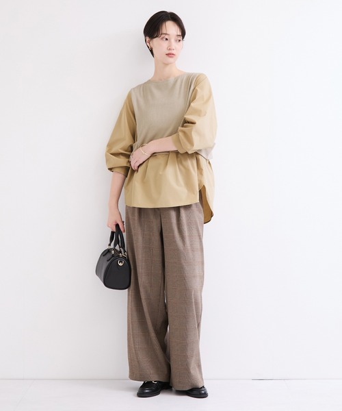 le cercle ADAM ET ROPE'(ルセルクルアダムエロペ)の「ドッキングシャツ(シャツ/ブラウス・レディース・ベージュ/ホワイト系その他/ブラック系その他2・FREE)」の8枚目の写真