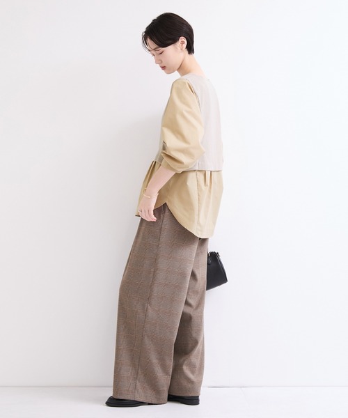 le cercle ADAM ET ROPE'(ルセルクルアダムエロペ)の「ドッキングシャツ(シャツ/ブラウス・レディース・ベージュ/ホワイト系その他/ブラック系その他2・FREE)」の9枚目の写真