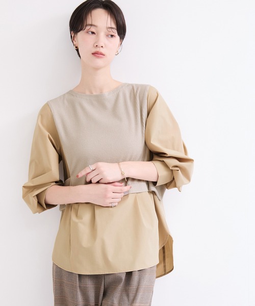 le cercle ADAM ET ROPE'(ルセルクルアダムエロペ)の「ドッキングシャツ(シャツ/ブラウス・レディース・ベージュ/ホワイト系その他/ブラック系その他2・FREE)」の12枚目の写真