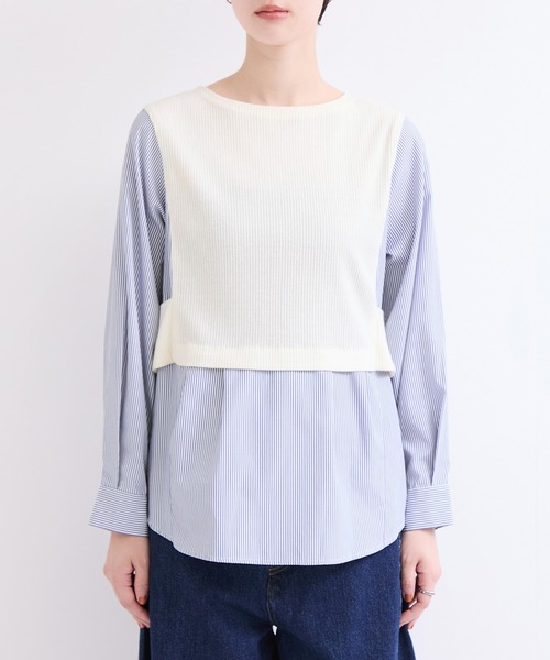 le cercle ADAM ET ROPE'(ルセルクルアダムエロペ)の「ドッキングシャツ(シャツ/ブラウス・レディース・ベージュ/ホワイト系その他/ブラック系その他2・FREE)」の13枚目の写真