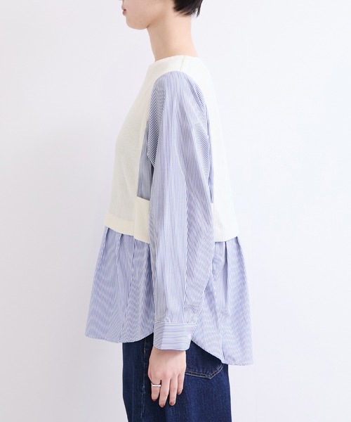le cercle ADAM ET ROPE'(ルセルクルアダムエロペ)の「ドッキングシャツ(シャツ/ブラウス・レディース・ベージュ/ホワイト系その他/ブラック系その他2・FREE)」の14枚目の写真