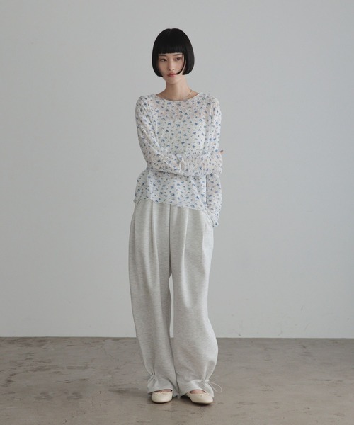 LOWRYS FARM（ローリーズファーム）の「フラワーメッシュロングスリーブ　 1063339（Tシャツ/カットソー・レディース・ホワイト/ブラック・FREE）」の3枚目の写真