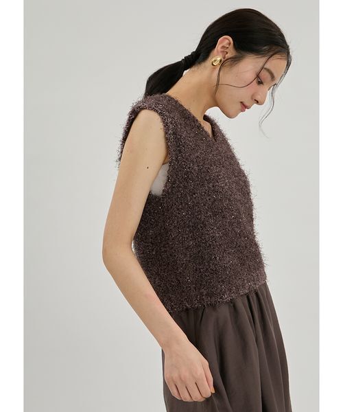 Mila Owen(ミラオーウェン)の「ニットベスト×スカートSET UP(ワンピース・レディース・チャコールグレー/アイボリー/ブラック/ベージュ・1/0)」の12枚目の写真