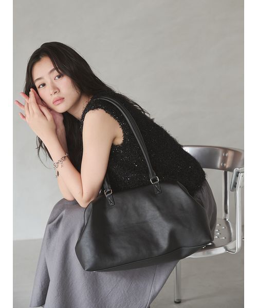 Mila Owen(ミラオーウェン)の「ニットベスト×スカートSET UP(ワンピース・レディース・チャコールグレー/アイボリー/ブラック/ベージュ・1/0)」の8枚目の写真