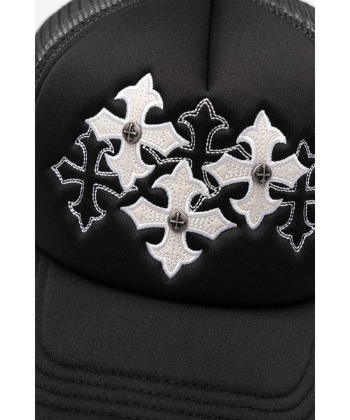 メッシュキャップ｜Multiple Cross Leather Patch Mesh Cap｜SUPPLIER