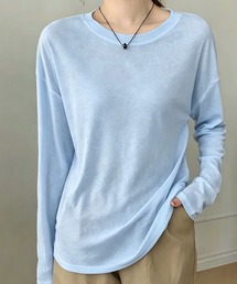 シアー長袖プルオーバー / シアートップス クルーネック ロングスリーブ