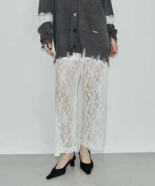 JOSE MOON（ジョゼムーン）の「LACE PANTS/レースパンツ（その他パンツ・レディース・ブラック/ホワイト・36/38）」の2枚目の写真