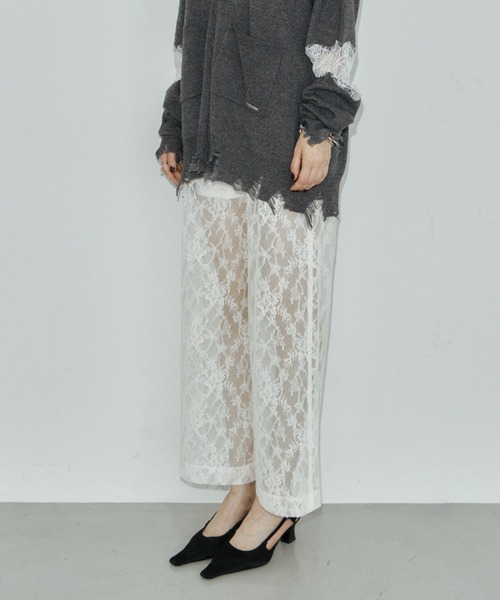 JOSE MOON（ジョゼムーン）の「LACE PANTS/レースパンツ（その他パンツ・レディース・ブラック/ホワイト・36/38）」の21枚目の写真