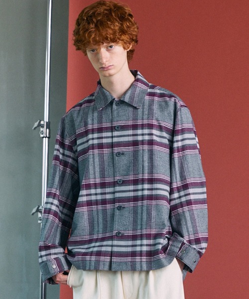 MAISON SPECIAL(メゾンスペシャル)の「《UNISEX》【イタリアンデッドストックファブリック】プライムオーバーシャツブルゾン/【Italian Dead Stock Fabric】Prime-Over Shirt Blouson【MAISON SPECIAL/メゾンスペシャル】(シャツ/ブラウス・メンズ・グリーン/チャコールグレー/グレー/イエロー/パープル/ライトブルー/ホワイト/その他1・1/0/2)」の1枚目の写真