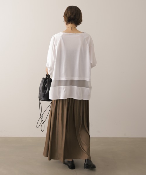 Bou Jeloud（ブージュルード）の「レーヨン天竺シアーラインプルオーバー（Tシャツ/カットソー・レディース・オフホワイト/A/ブラック・FREE）」の13枚目の写真