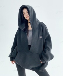 OISIS刺繍デザイン深Vネックヘビーウェイトフーディー