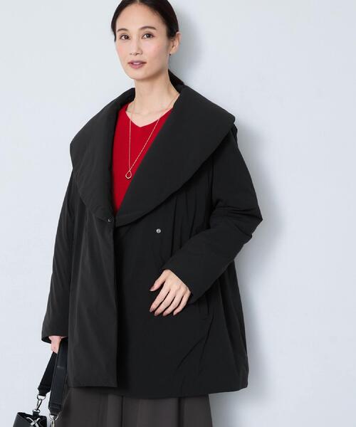 手洗い／撥水／保湿】ショールカラー 中綿入りコート（チェスター