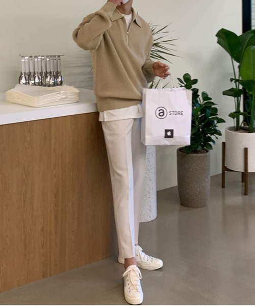 NEW GENTLEMAN(ニュージェントルマン)の「ナッシュビル ハーフジップ ポロカラー ニット(ニット/セーター・メンズ・ブラック/グレー/ベージュ・XL/L/M)」の21枚目の写真