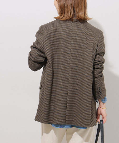JOURNAL STANDARD relume(ジャーナルスタンダード レリューム)の「チェックテーラードジャケット(テーラードジャケット・レディース・ネイビー/ブラウン・38/36)」の8枚目の写真