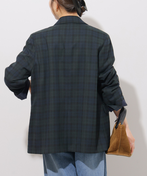 JOURNAL STANDARD relume(ジャーナルスタンダード レリューム)の「チェックテーラードジャケット(テーラードジャケット・レディース・ネイビー/ブラウン・38/36)」の15枚目の写真