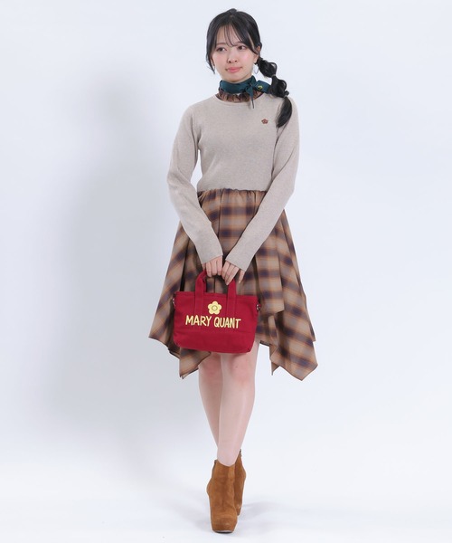 MARY QUANT（マリークワント）の「ペイントロゴキャンバス 2WAYミニトート（トートバッグ・レディース・ボルドー/ブラック・FREE）」の9枚目の写真