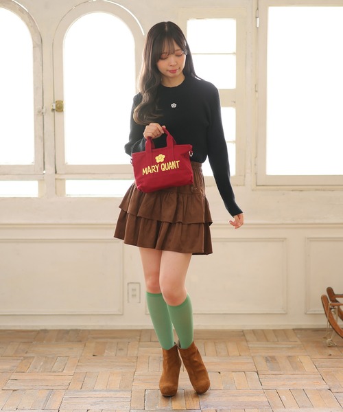 MARY QUANT（マリークワント）の「ペイントロゴキャンバス 2WAYミニトート（トートバッグ・レディース・ボルドー/ブラック・FREE）」の7枚目の写真