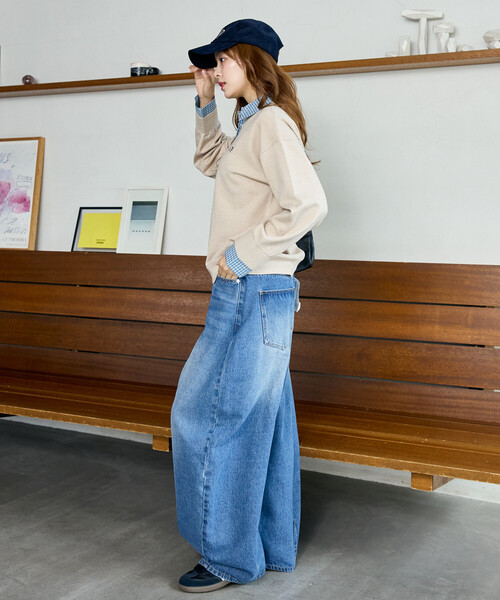 GAP(ギャップ)の「PUBLUX × GAP/ギャップ 別注 シャツ 襟 ポロニット 限定展開(ニット/セーター・レディース・ネイビー/グレー/ベージュ/チャコールグレー・フリ-)」の15枚目の写真