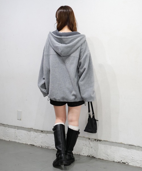 tiptop（ティップトップ）の「フリース配色ダブルジップフーディー（その他トップス・レディース・グレー/チャコールグレー・FREE）」の5枚目の写真