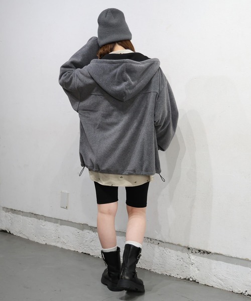 tiptop（ティップトップ）の「フリース配色ダブルジップフーディー（その他トップス・レディース・グレー/チャコールグレー・FREE）」の18枚目の写真