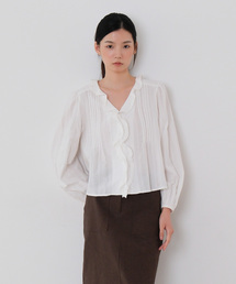 ラッフルレースブラウス (O/WHITE)