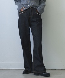chain detail straight wide denim / チェーンディテールストレートワイドデニムパンツ