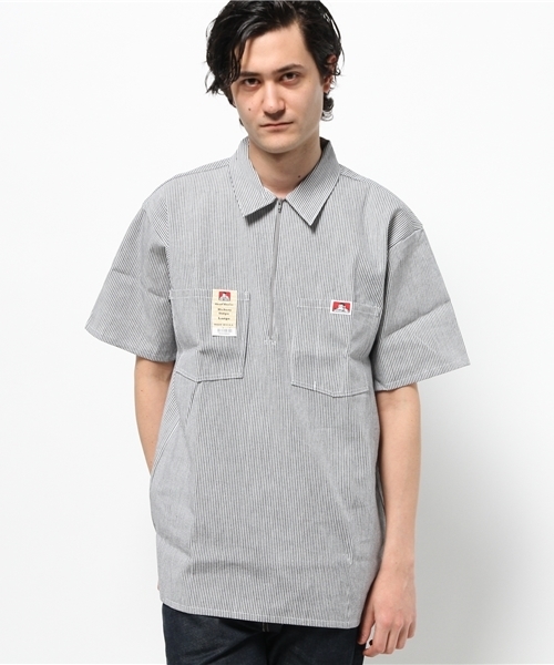 BEAMS(ビームス)の「BEN DAVIS / ハーフジップシャツ(シャツ/ブラウス・メンズ・グレー/ネイビー・MEDIUM/LARGE)」の2枚目の写真