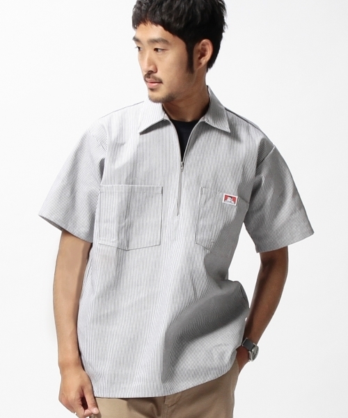 BEAMS(ビームス)の「BEN DAVIS / ハーフジップシャツ(シャツ/ブラウス・メンズ・グレー/ネイビー・MEDIUM/LARGE)」の3枚目の写真