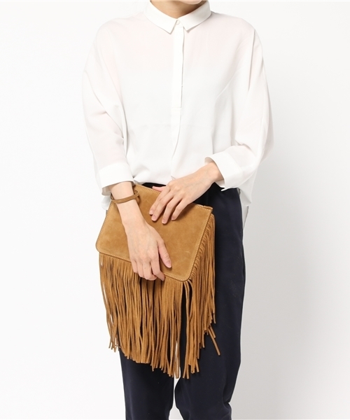 GIANNI CHIARINI（ジャンニ キアリーニ）の「GIANNI CHIARINI / FRINGE CLUTCH SUEDE（クラッチバッグ・レディース・ブラウン・FREE）」の8枚目の写真