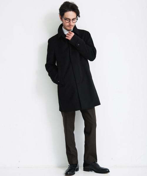 green label relaxing（グリーンレーベルリラクシング）の「Ｗ/CA ステンカラーコート  glri（ステンカラーコート・メンズ・ブラック/グレー/ネイビー・SMALL/MEDIUM/LARGE/X-LARGE）」の4枚目の写真