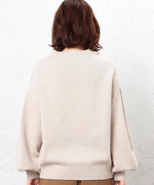 green label relaxing(グリーンレーベルリラクシング)の「KC W ソデ ボリューム POニット◆(ニット/セーター・レディース・グレー/ダークブラウン/ベージュ・FREE)」の5枚目の写真