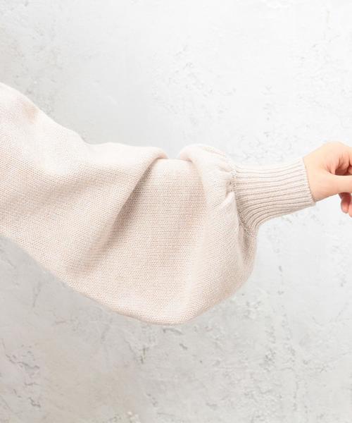 green label relaxing(グリーンレーベルリラクシング)の「KC W ソデ ボリューム POニット◆(ニット/セーター・レディース・グレー/ダークブラウン/ベージュ・FREE)」の12枚目の写真