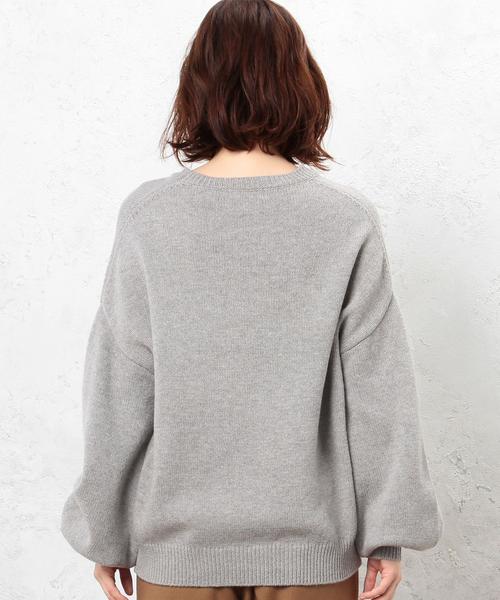 green label relaxing(グリーンレーベルリラクシング)の「KC W ソデ ボリューム POニット◆(ニット/セーター・レディース・グレー/ダークブラウン/ベージュ・FREE)」の15枚目の写真