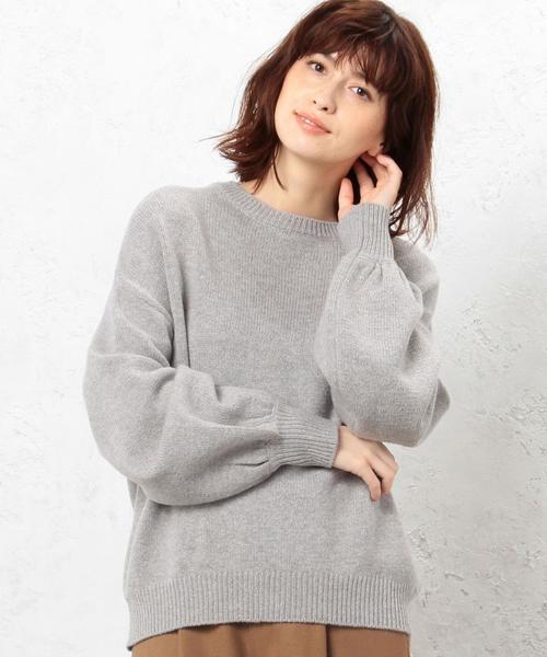 green label relaxing(グリーンレーベルリラクシング)の「KC W ソデ ボリューム POニット◆(ニット/セーター・レディース・グレー/ダークブラウン/ベージュ・FREE)」の16枚目の写真