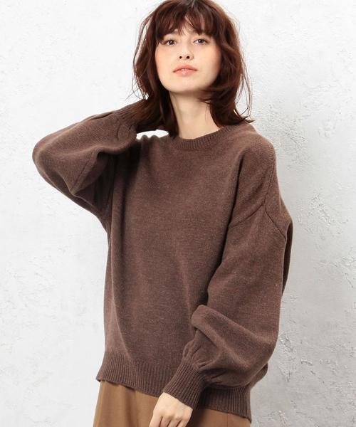 green label relaxing(グリーンレーベルリラクシング)の「KC W ソデ ボリューム POニット◆(ニット/セーター・レディース・グレー/ダークブラウン/ベージュ・FREE)」の10枚目の写真