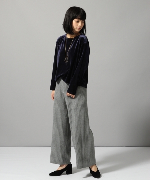 HARE（ハレ）の「リブニットパンツ(HARE)（その他パンツ・レディース・グレー/ネイビー・FREE）」の4枚目の写真
