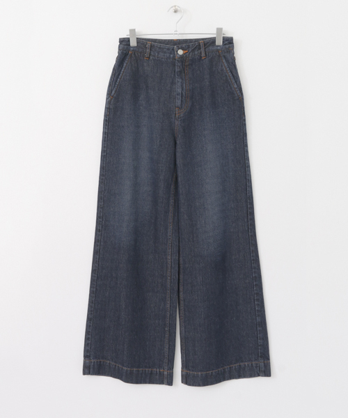 KBF+（ケービーエフプラス）の「KBF+ フレアワイドデニムパンツ（その他パンツ・レディース・ライトインディゴブルー/インディゴブルー・36/40/38）」の12枚目の写真