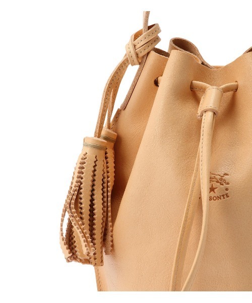 IL BISONTE ベージュレザーバッグ Consuelo | Women's crossbody bag in leather color natural