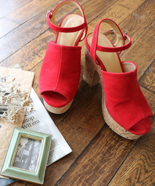 dazzlin(ダズリン)の「コルクヒールサンダル(サンダル・レディース・ブラック/ベージュ/インディゴブルー/ピンク/レッド/ブラウン/イエロー・MEDIUM/SMALL/LARGE)」の16枚目の写真