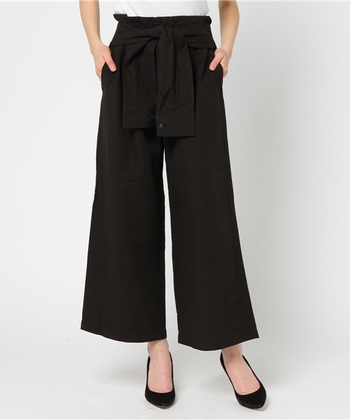 LBC(エルビーシー)の「リネンコットンウエストマークパンツ (その他パンツ・レディース・ダークネイビー/ブラック・LARGE/MEDIUM)」の1枚目の写真