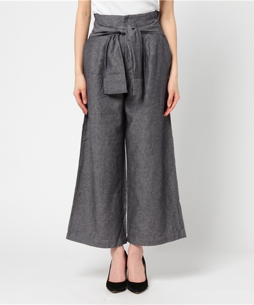 LBC(エルビーシー)の「リネンコットンウエストマークパンツ (その他パンツ・レディース・ダークネイビー/ブラック・LARGE/MEDIUM)」の6枚目の写真